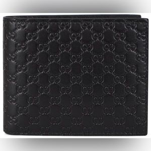 NEW GUCCI Men’s Microguccissima GG Bifold Wallet Black